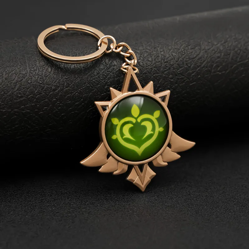 

keychain cosplay Impact Transparent Fontaine 7 Element Weapons Eye Of Original Xiao Zhongli Vision Keychains Cosplay Game