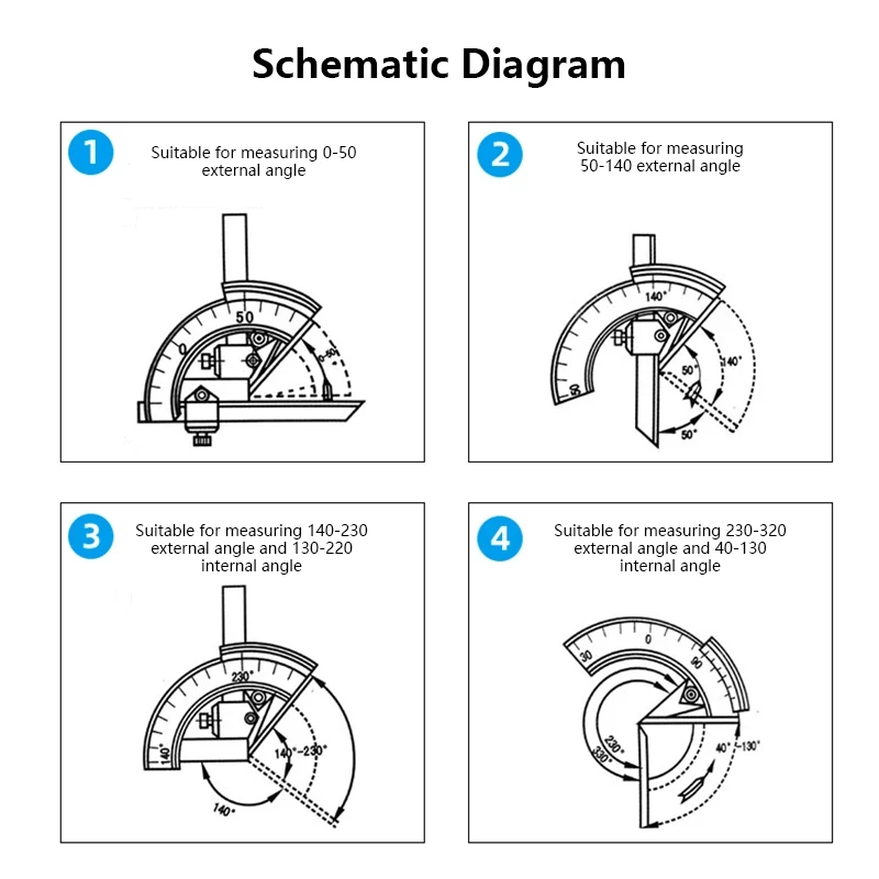 XCAN Caliper Angle Ruler 0-320 Degree Protractor Precision Goniometer Angle Finder For Measure Inner/Outer Measuring Tools digital angle protractor,carpenter measuring tool,angle measuring tool,angle protractor,digital angle meter,woodworking measuring tool