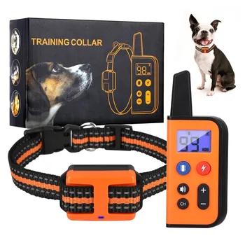 Electric Dog Training Collar Waterproof Dog Bark Collar With Remote Control Anti Barking Device for All Size Dogs Pet Supplies 1