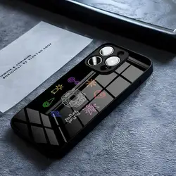 Luxury Anime Digimon Glass Phone Case - Hot Design - iPhone 14 Plus (Black1)