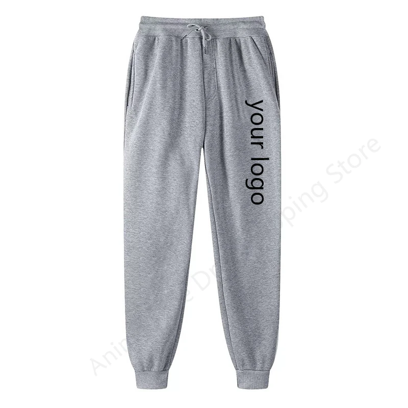 New Custom Your Logo Trousers Men Women Diy Text Couple Sports Pants Fashion Print Casual Jogging Pants Fleece Solid Color S-4Xl 5