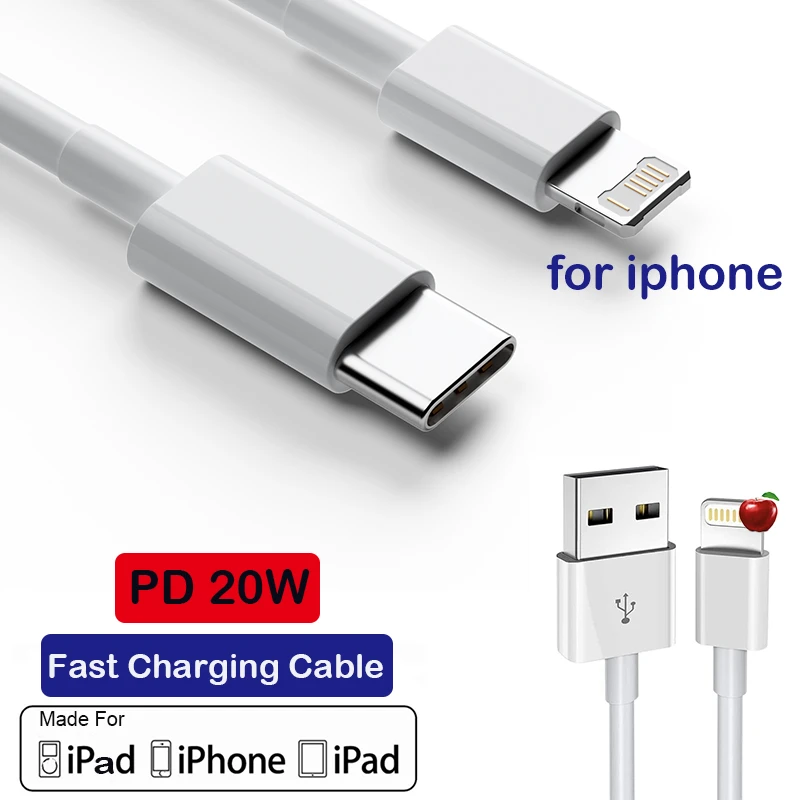 Original USB Cable For Apple iPhone PD 20W Fast Charging USB C Cable