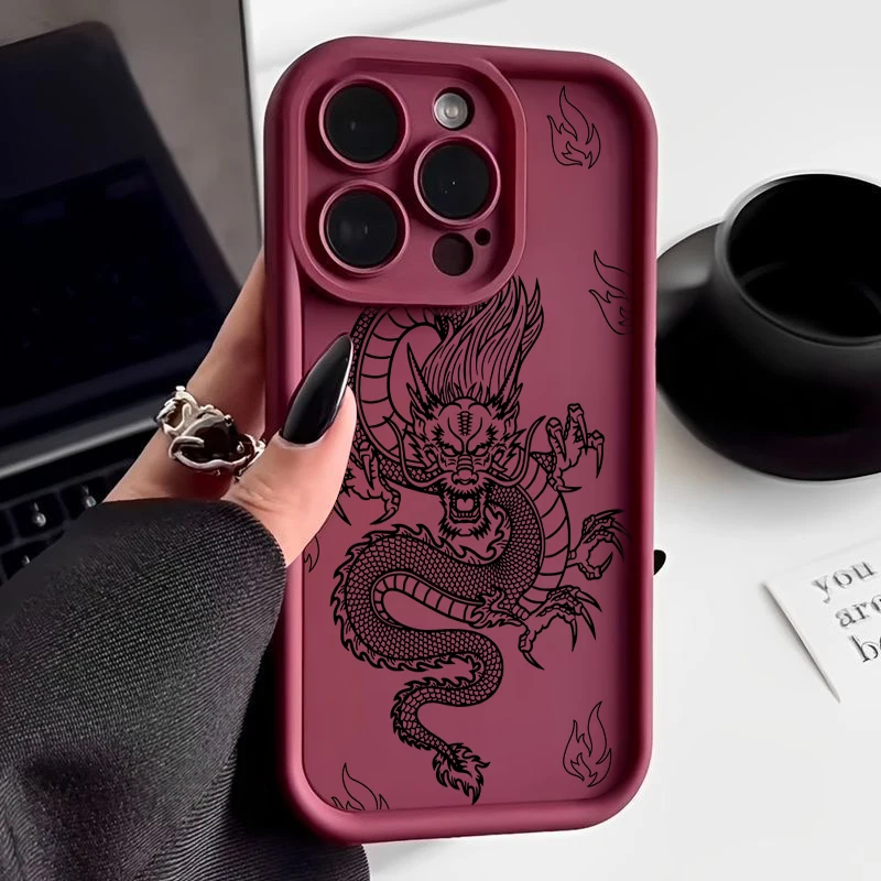 Dragon Pattern Shockproof Soft Silicone Phone Case Cover