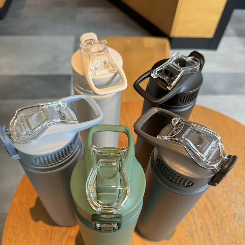 Large Capacity Double Stainless Steel Thermos Mug With Straw Portable Vacuum Flasks Creative Thermal Bottle Tumbler Thermocup