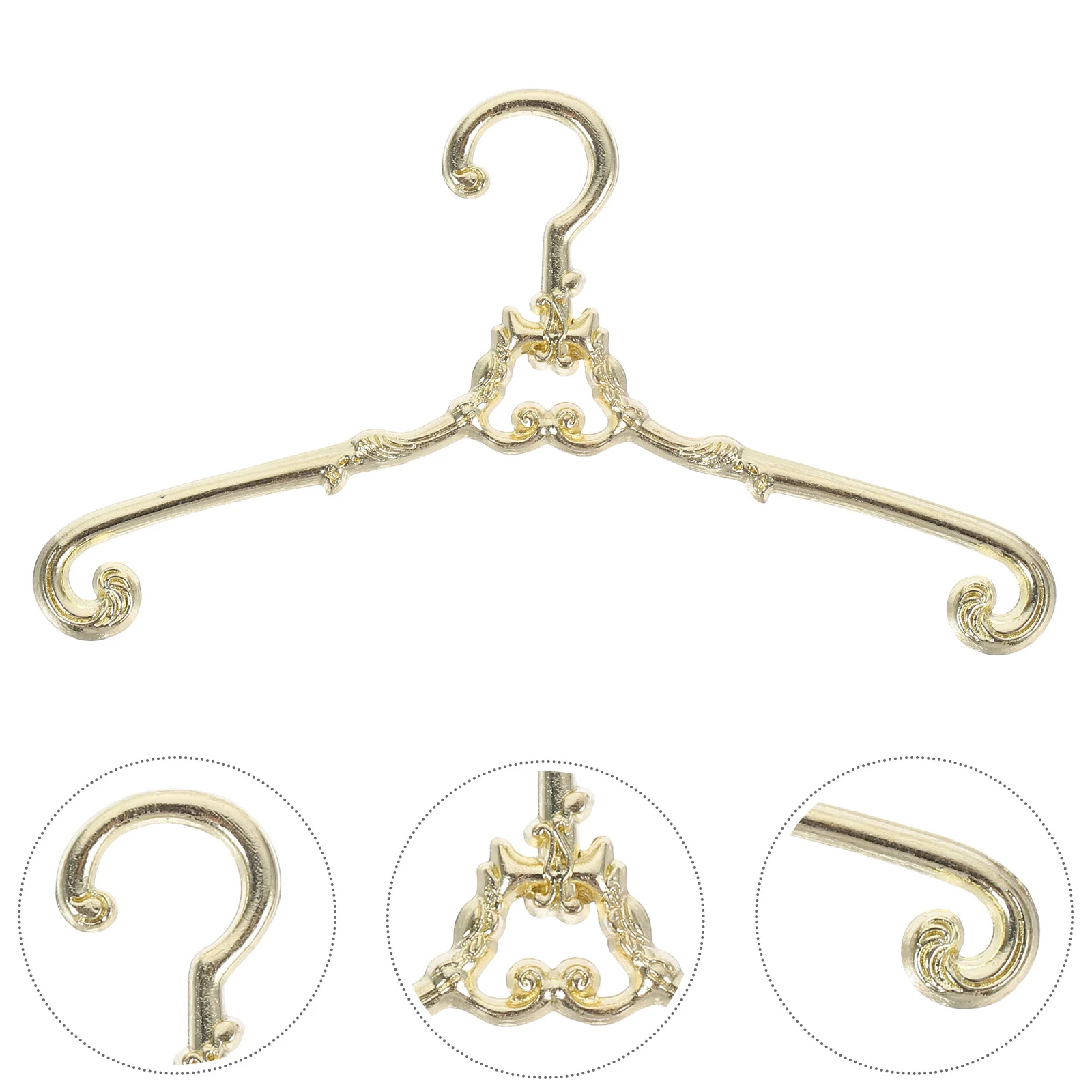 

10 Pcs Hanger Hangers Mini Clothes For Miniature Wardrobe Apparel Metal Dolls Alloy Coat