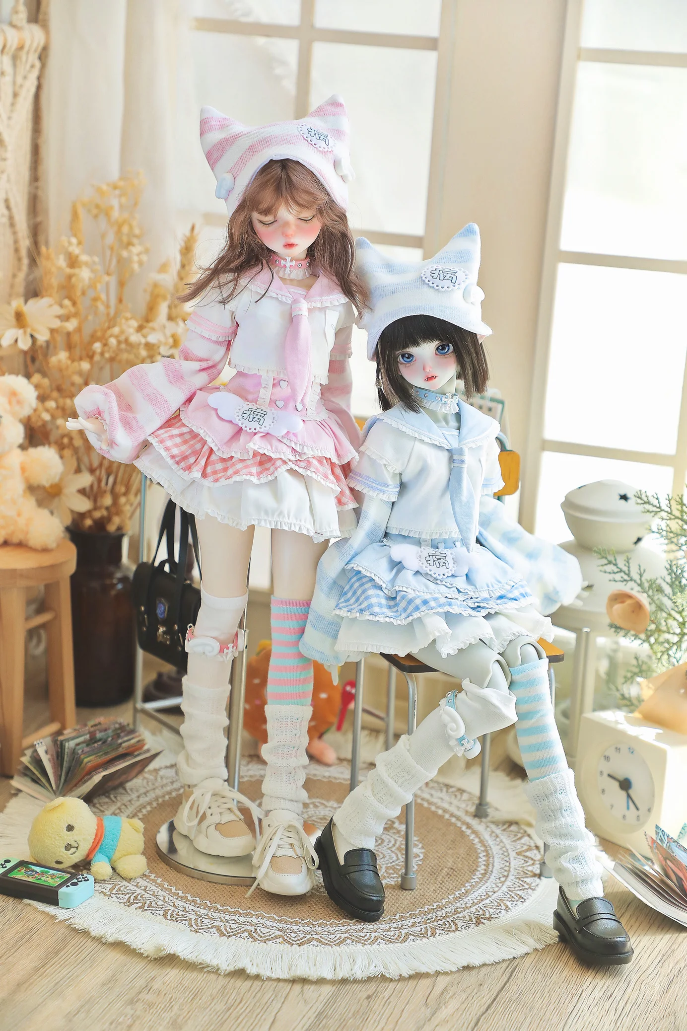 

BJD doll clothes suitable for 1/4 1/6 size cute doll clothes angel BJD doll clothes 1/4 suit doll accessories (9 points)