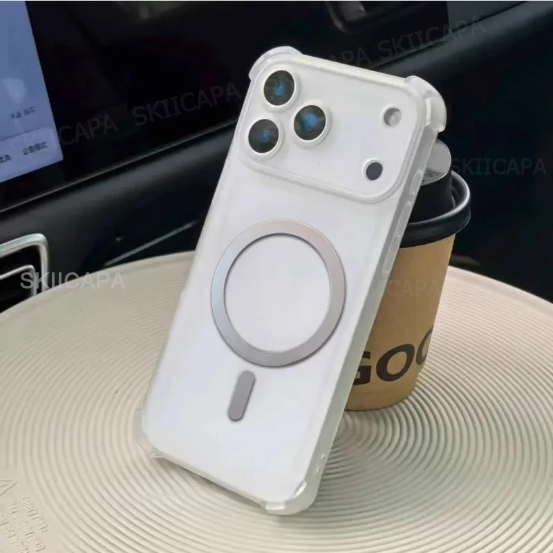 MagSafe Magnetic Shockproof Translucent Silicone Charging Case Cover