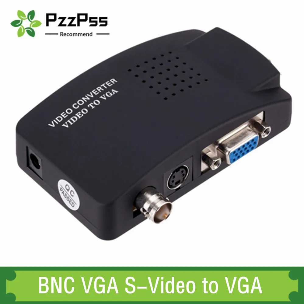 

PzzPss BNC VGA Composite S-Video to VGA Converter Video Converter VGA Output Adapter Digital Switch Box For PC Mac TV Camera