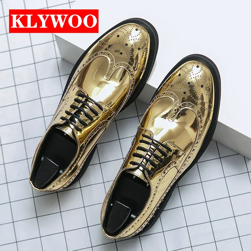 Black Gold Dress Shoes Men Gold Dress Shoes Mens Loafers 2023