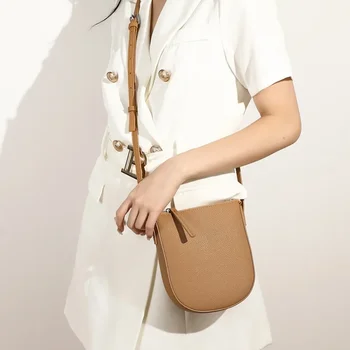 Genuine Leather Real Cowhide Women's Versatile Fashion Phone Bag Women Messenger Bag Small Shoulder Bag Crossbody Bags for Women 1