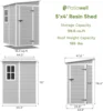 5x4 FT Outdoor Storage Shed, Resin Storage Shed with Floor & Lockable & Window Door for Patio Furniture,Garden Tools and Bicycle 6