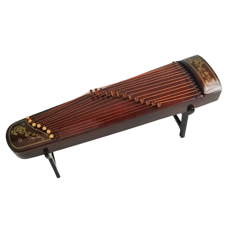 Hot Yo-Mini Guzheng Strumento Musicale Di Simulazione Retrò 1:12 Ornamenti In Miniatura Per Casa Delle Bambole Modello Decorazioni Paesaggistiche Arti