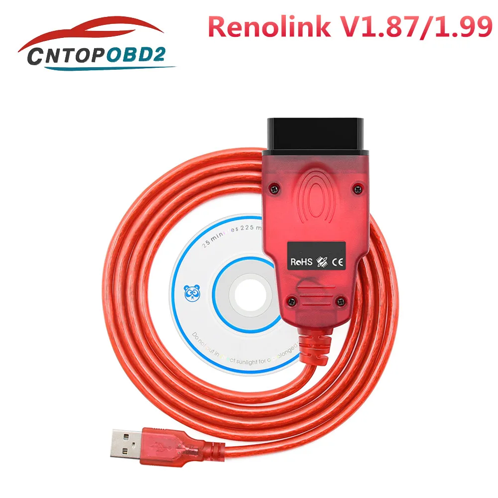 2024 Professional Renolink V1.99 OBD2 Cable for Renault Car Auto Tool ECU Tuning/air-ba9 Reset/ECM UCH Key Programmer Interface