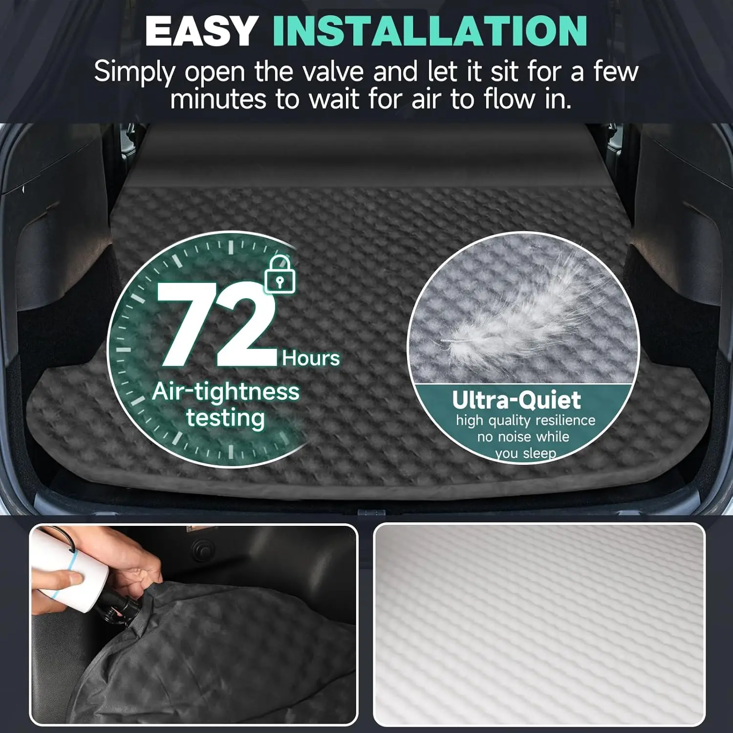 New Car Air Inflation Mattress For Tesla Model Y Juniper SUV Trunk Inflatable Pad Sleeping Mat Air Bed Travel Camping