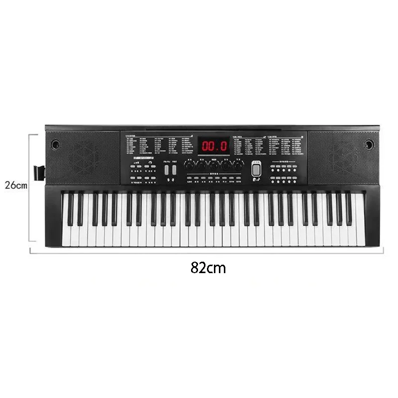 Rechargeable Electronic Organ 61 Keys Children's Musical Piano with Microphone Wood Grain Keyboard Kids Professional Toy Pianos