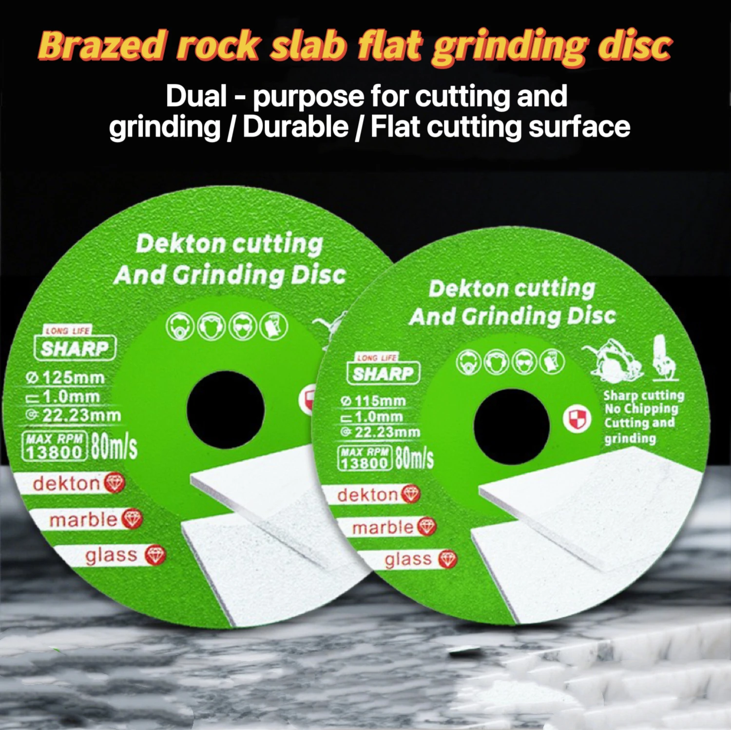 Dekton Diamond Cutting and Grinding Disc for Glass and Marble, Sharp & Durable