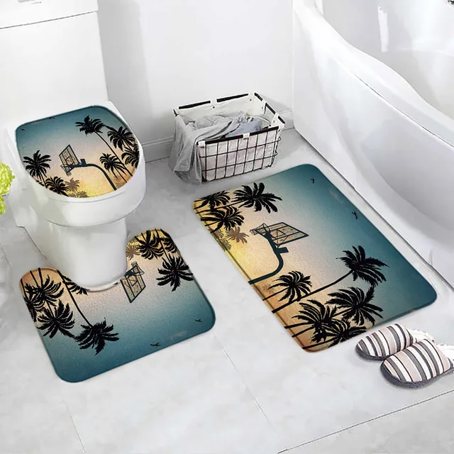 Coconut Tree Beach Door Mats Sea Island Bird Palm Leaves Plant Boat Nature  Scenery Home Room Kitchen Decor Rug Bathroom Bath Mat - AliExpress