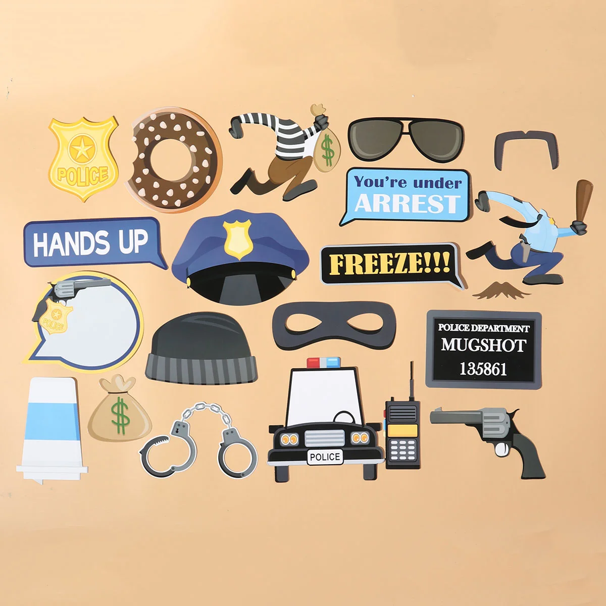 

Party Camera Props Creative Photo Prop Photo Supplies Kids Birthday Party Decorations Thief Role Play Photo Props