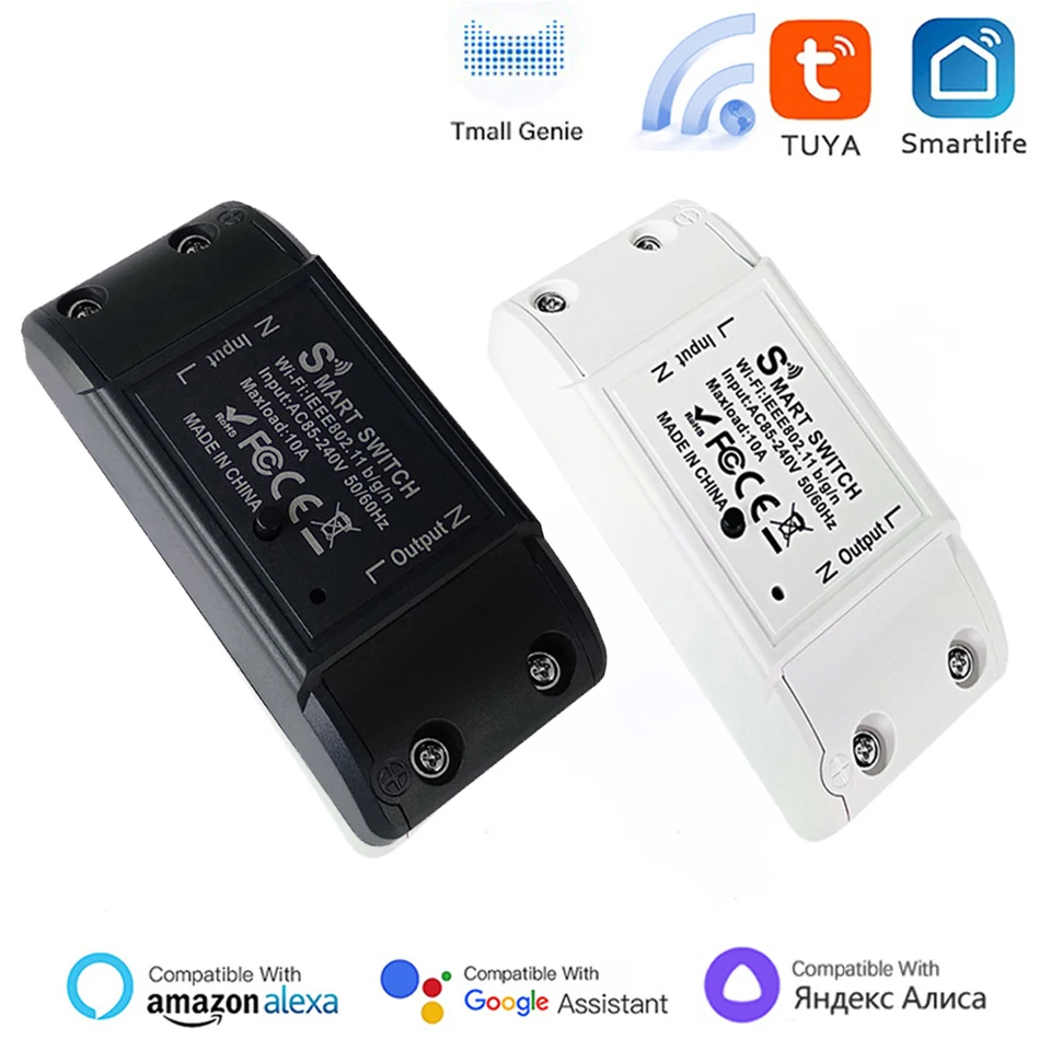 Tuya WiFi Switch DIY MINI Smart Home Switch Relay Module Smart Life APP Wireless Voice Remote Control Timer Switch Alexa