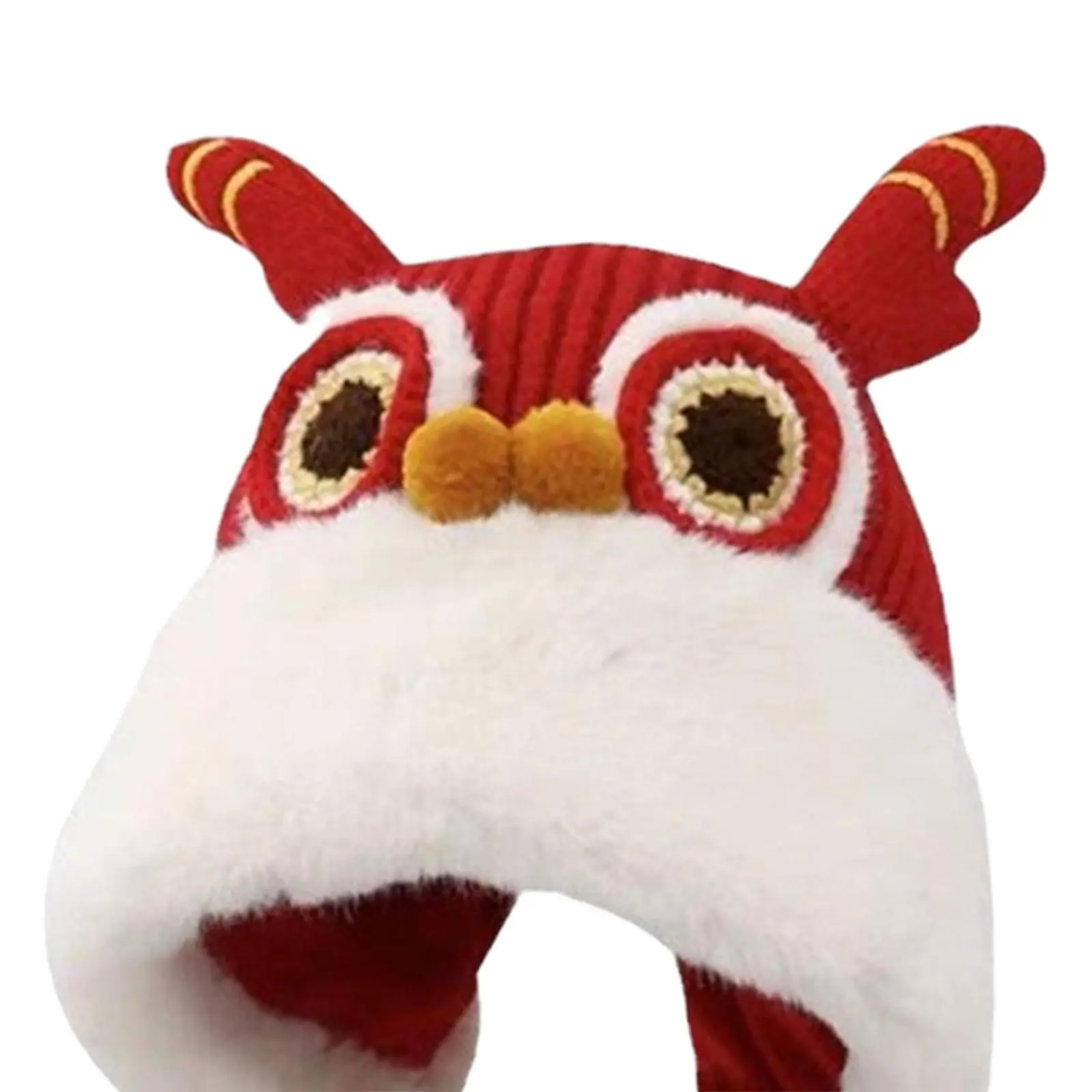 Chinese Lion Dance Hat Decorative Funny Photo Prop Novelty Winter Warm Hat Headgear for Children Kids New Year Dress up Birthday