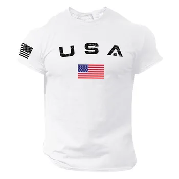 Men's t-shirts Men's Independence Day Flag Print Spring/summer Leisure Sports USA Independence Day 4 Of July Flag Top 4