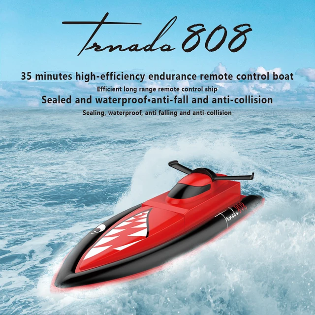 2.4G RC Boat High-speed  Remote Control Boat speedboat Model Dual Motor Rechargeable Batteries Children Toys for Boys 3