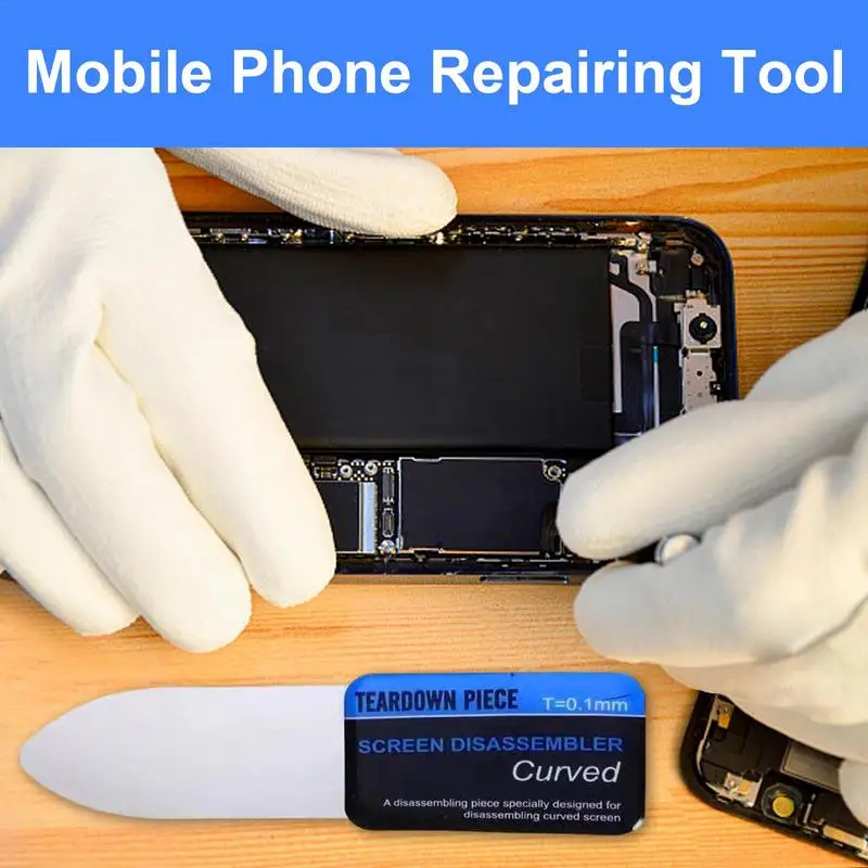 Phone Repair Tools Cell Phone Opener Phone Repair Kit Stainless Steel Pry Bar Plastic Pry Tools Steel Metal Mobile Phone Repairing Tool Ultra Thin Flexible Mobile Phone Curved LCD Screen Disassemble Opening Pry Card Tool #W0
