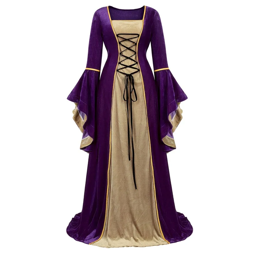 Women Renaissance Irish Deluxe Velvet Dress Victorian Medieval Long Dress Retro Fancy Gown Halloween Cosplay Costume Plus Size images - 6