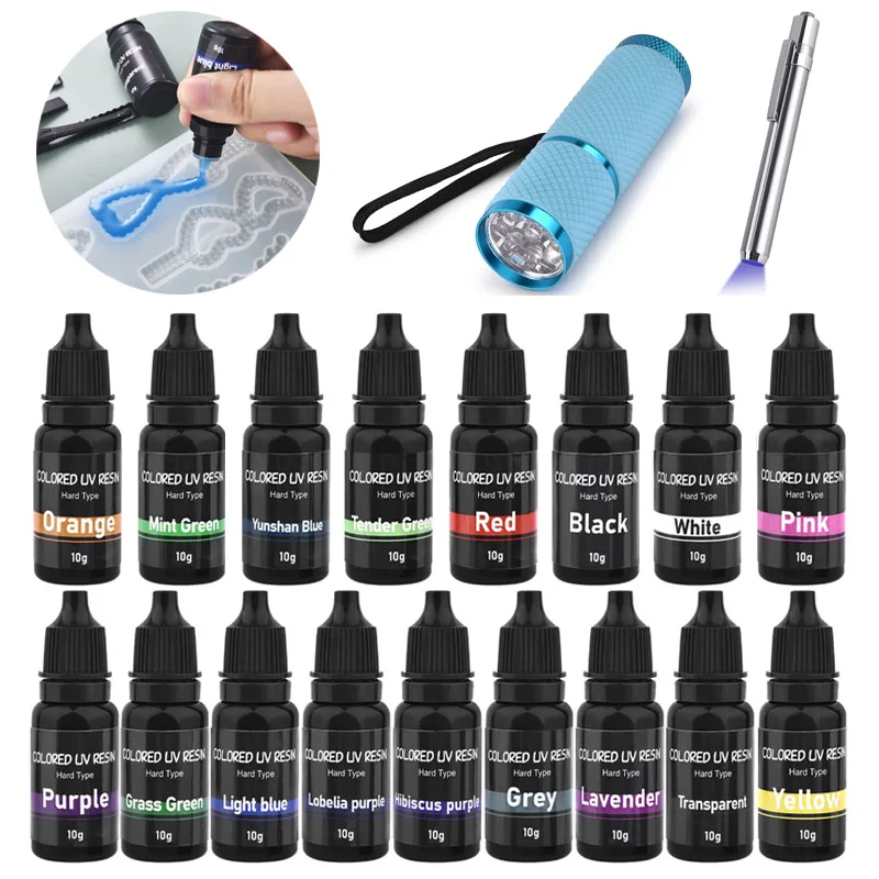 10ml Color UV Resin Glue Ultraviolet Curing Epoxy Resin UV Glue LED Night  Purple Flashlight UV Pen Resin Tools Jewelry Making - AliExpress