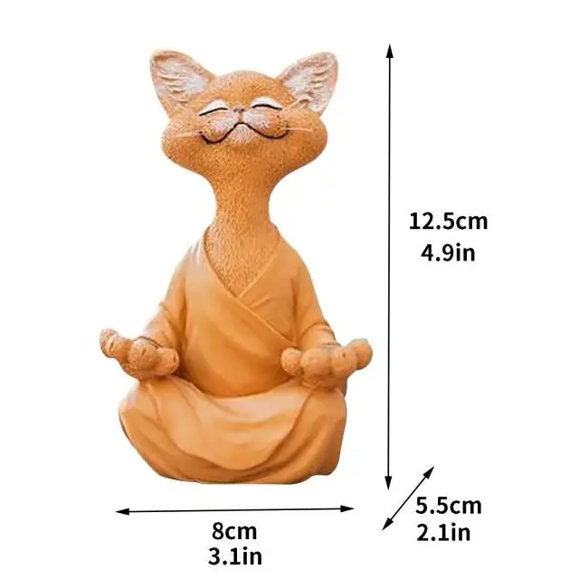 Otthoni Macska Dekoráció Dummy Dumy Divatos Gyűjthető Játék Fekete Buddha Meditációs Jóga - Image 2
