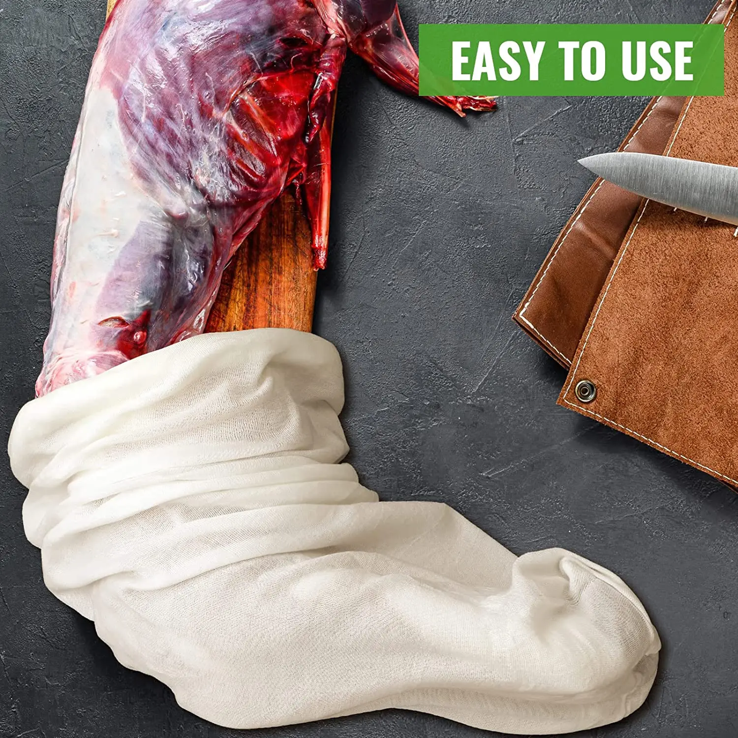 Reusable Big Game Bags Hunting Meat 4 Pack Meat Game Bags Rolled Heavy Duty Breathable Sheep for Elk Reindeer Antelope for Hunting Meat Bags