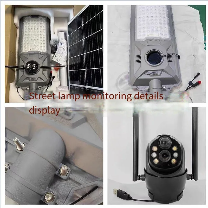 Solar Street LED Lamp with Camera Outdoor Waterproof Street Lamp with Monitoring Camera HD Video Playback Function