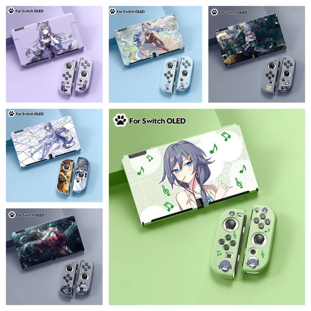 Anime Crossing Teal Leaves Nintendo Switch OLED Skin – Lux Skins Official