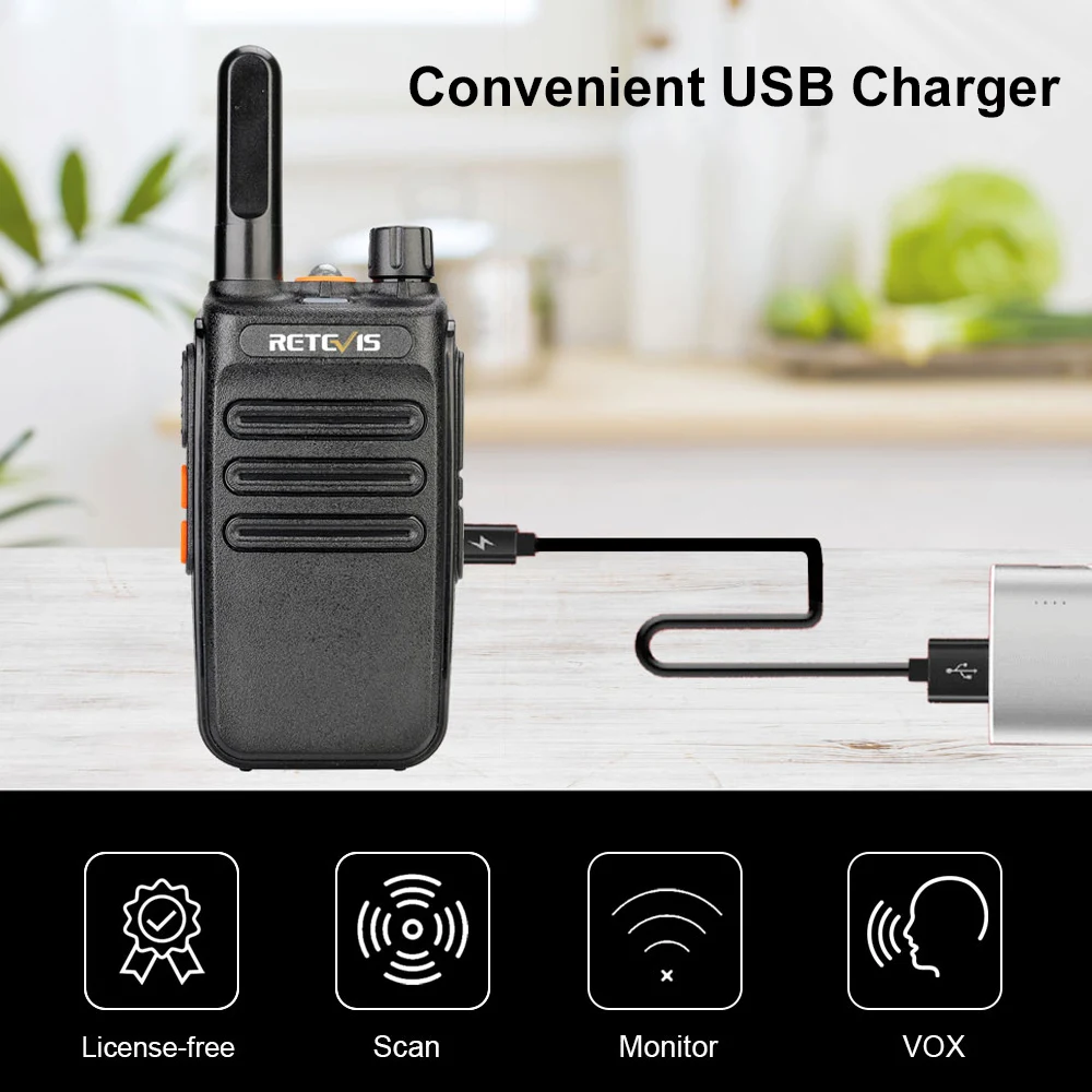 RETEVIS RB635 License-free Walkie Talkie PMR446/FRS Two-way Radio 2PCS USB Charger Business Walkie-Talkie for Hunting Factory 2
