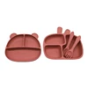 Baby Bear Compartment TrayChildren's Suction Cup Autonomous Eating Training BowlChildren's Supplementary Tableware Set 4