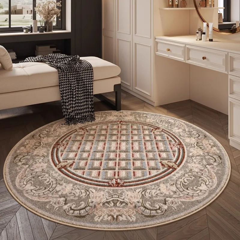 Round Living Room Carpet Nordic Retro Large Area Bedroom Bedside Rugs Light Luxury High-end Decorative Sofa Coffee Table Mats 러그
