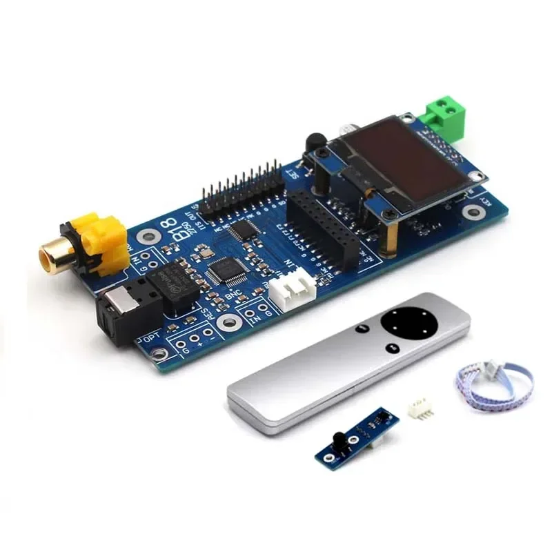 Placa Receptora de Fibra Óptica Coaxial com Display Oled Dlhifi B18 Ak4118 Iso Suporta Xmos Amanero