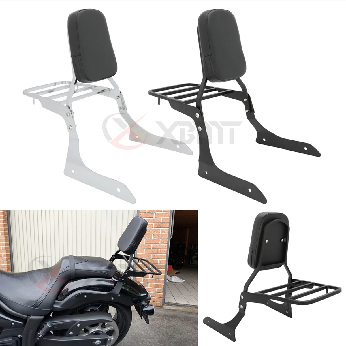 Motorcycle Accessories Backrest Sissy Bar with Luggage Rack For Yamaha  Stryker 1300 XVS1300 2011-2017
