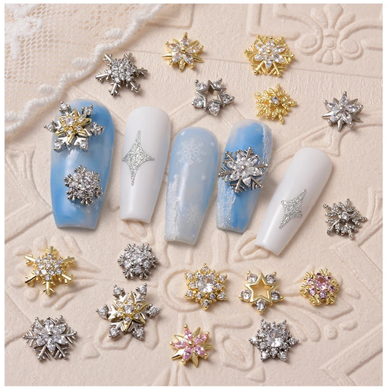 Spin Rotating Snowflake Nail Charms Luxury Spinning Nail Rhinestones Winter Snowflake  Charms For Nails Zircon Nail Charm Jewelry - Rhinestones & Decorations -  AliExpress