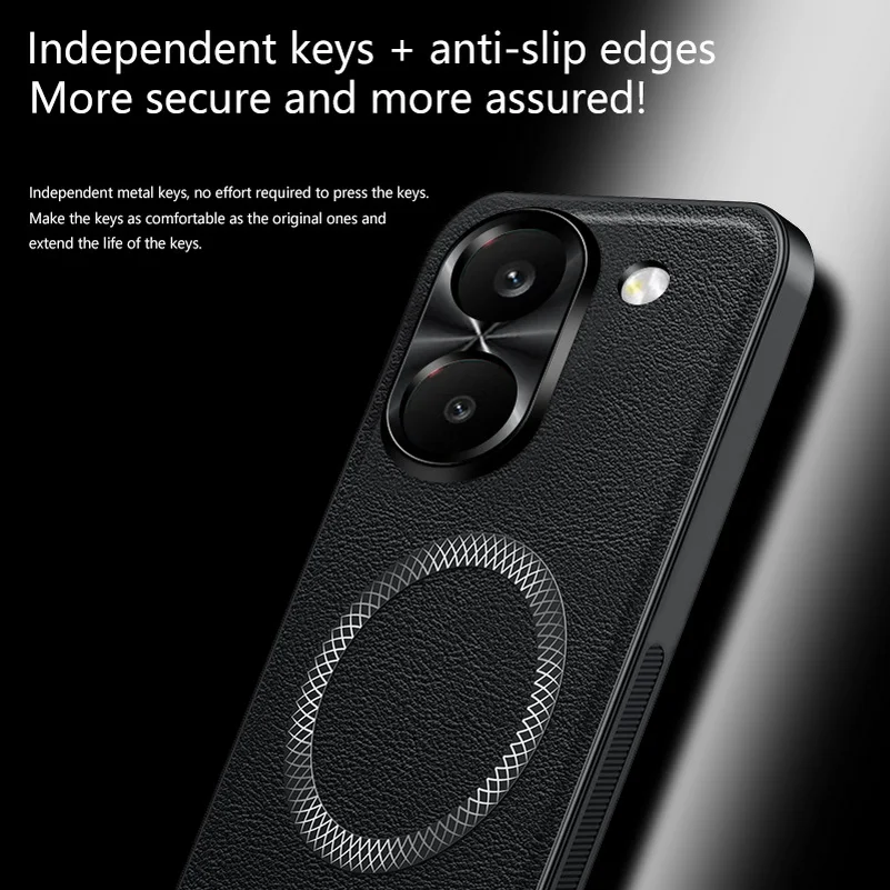 Vintage Leather Magnetic Wireless Charging Case Cover