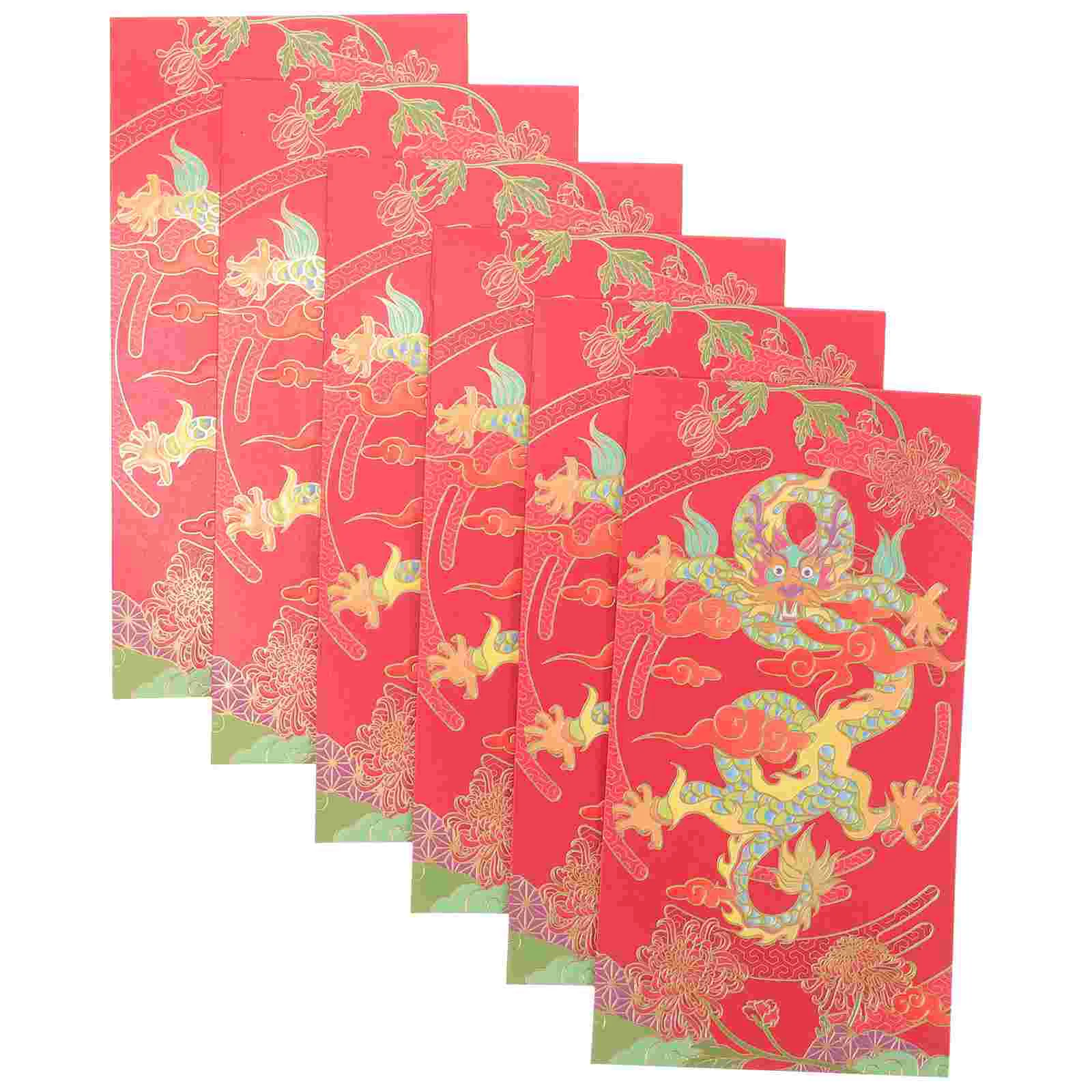 

Красные конверты с китайским драконом, новогодний подарок, красный Карманный конверт, Весенний фестиваль, счастливый карман для денег, сумки для денег