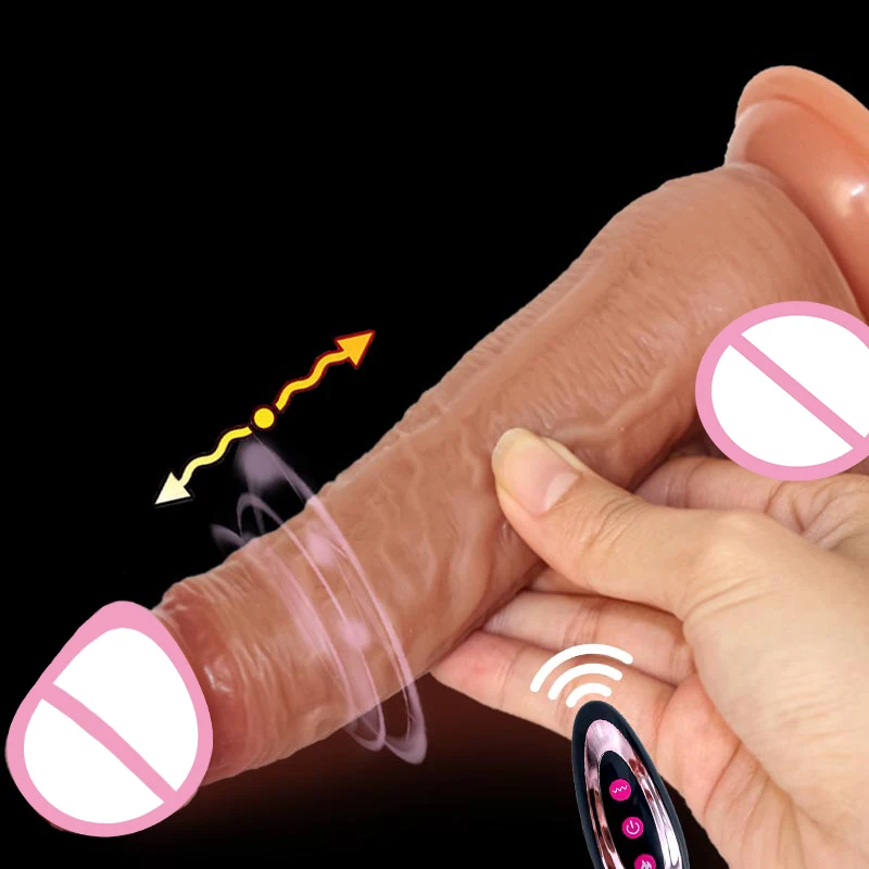 Realistic Dildo Telescopic Vibrator Rotating Penis Adult Dick Vagina Masturbation Anal Plug Heating Dildos Sex Toys For Women