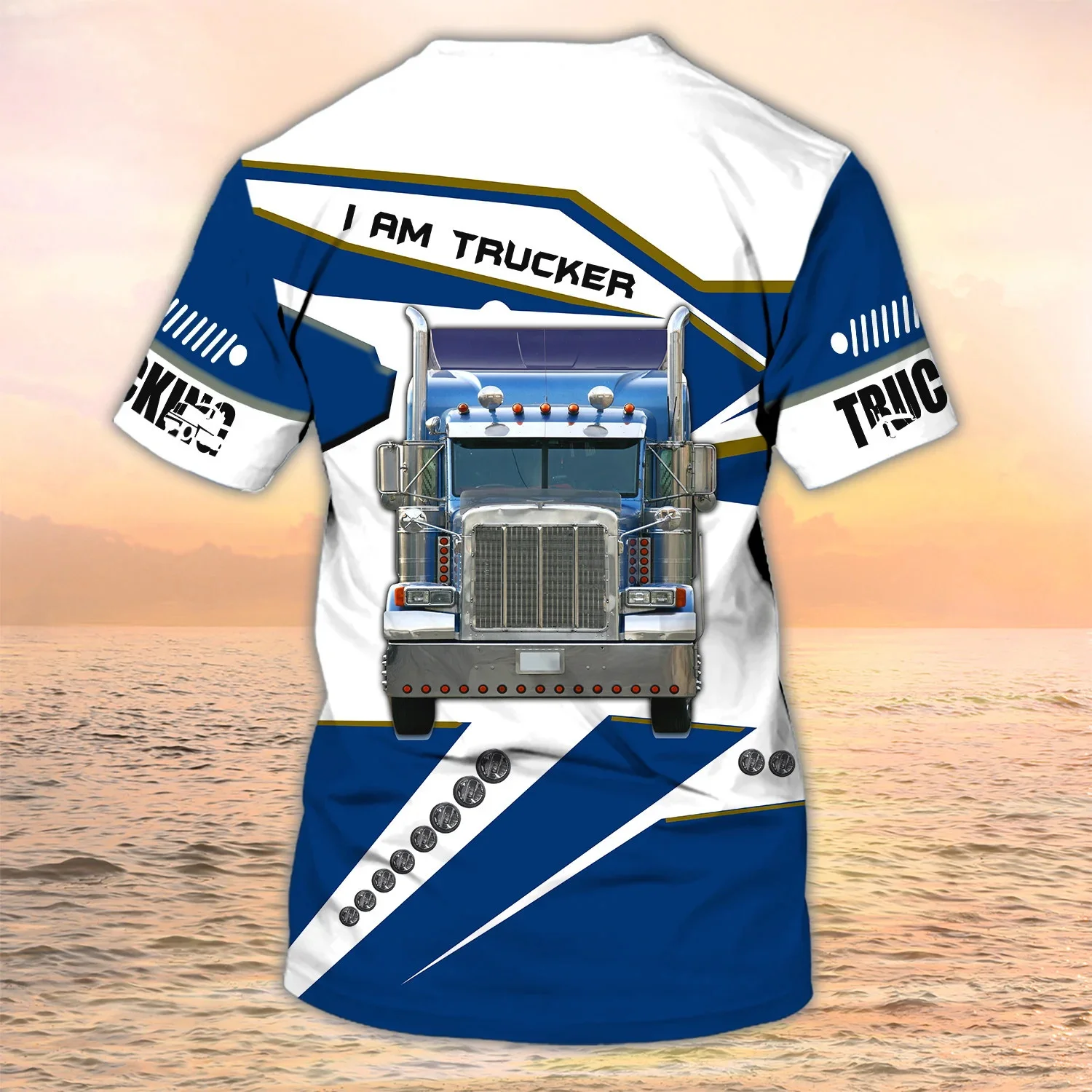Neueste Sommer männer T-shirt Personalisierte Name Lkw Fahrer 3D Alle Über Gedruckt t shirt Unisex Casual Kühlen Trucker T-shirt DW113 – Detail 9