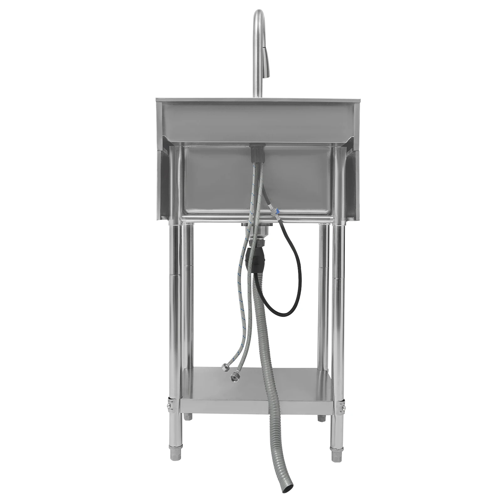 Free Standing Commercial Kitchen Sink Set Stainless Steel for Hand wWashing and Cleaning Food, Fruits and Vegetables 4