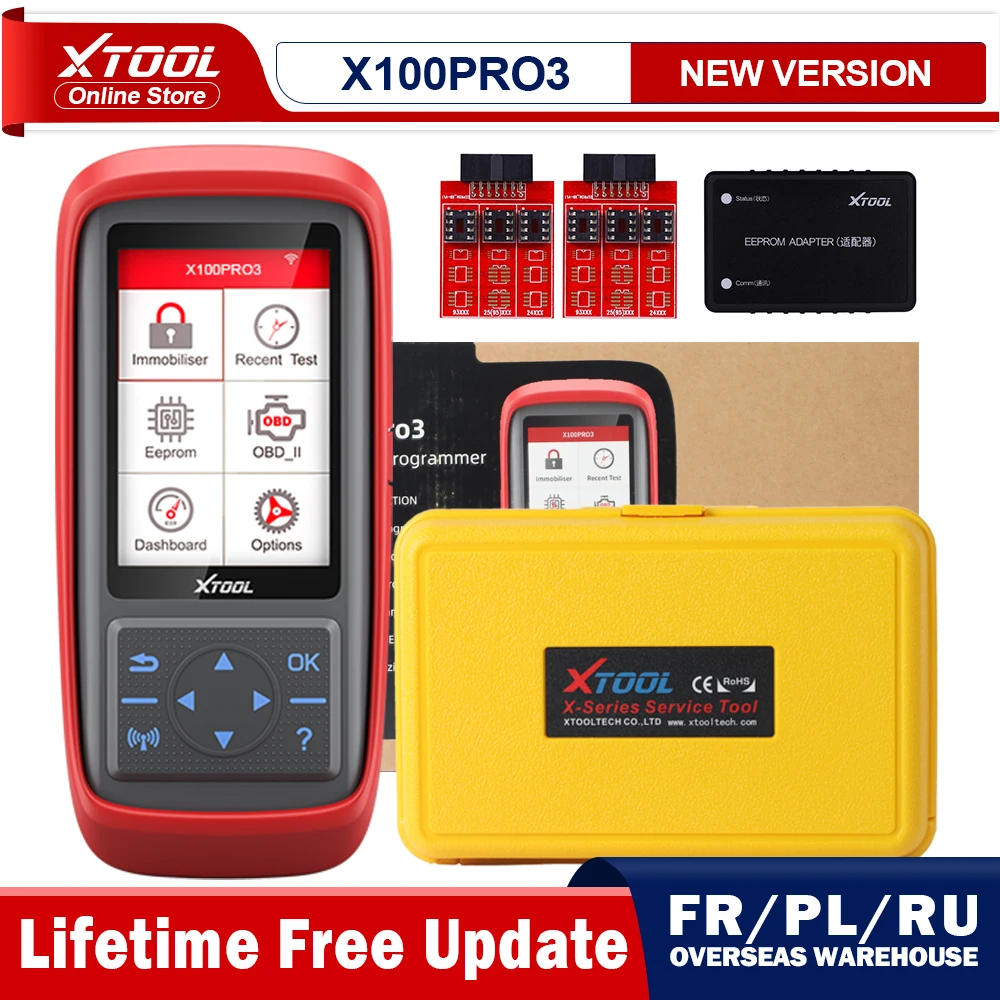 Xtool X100 Pro3 Car Obd2 Scanner Programmatore Di Chiavi Lettore Di Codici Eeprom Con 7 Servizi Abs Sas Epb Ripristino Dell'Olio Aggiornamento Gratuit