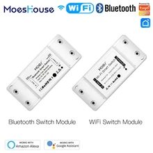 Mouehouse diy bluetooth wi-fi inteligente interruptor de luz temporizador vida inteligente app controle remoto sem fio funciona com alexa casa do google