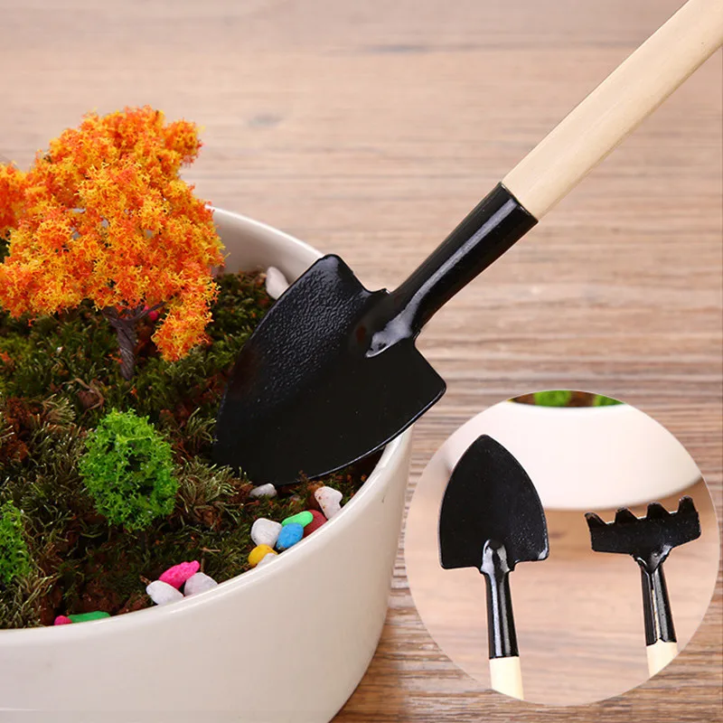 Portable Plant Small Rake 3Pcs/Set Mini Shovel Spade Creative Beach Soil Scoop Growing Garden Flower Pots Planters Supplies