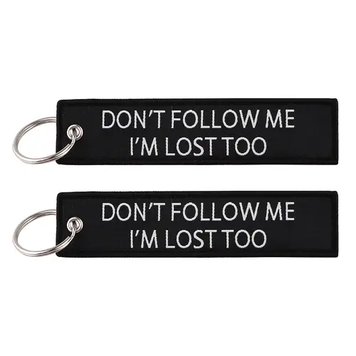 1pcs Computer Pop-up Window Quotes Embroidered Keys Tag Keychains For Motorcycles Backpack Fashion Key Ring Accessories Gifts - Image 25
