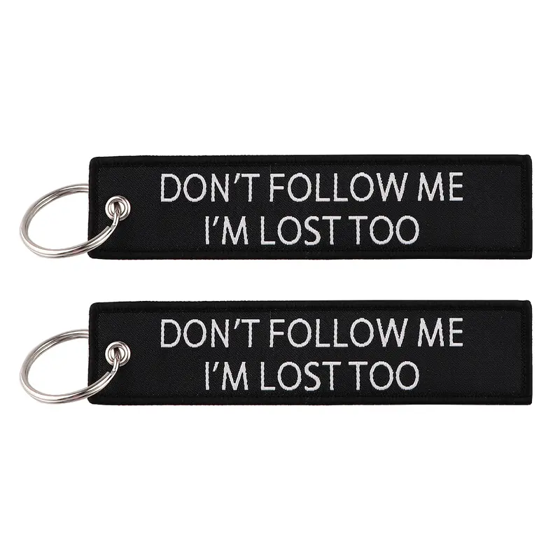 1pcs Computer Pop-up Window Quotes Embroidered Keys Tag Keychains For Motorcycles Backpack Fashion Key Ring Accessories Gifts - Image 25