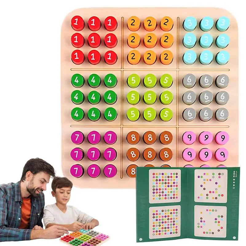 

Умная развивающая деревянная настольная игра Sudoku, портативные Детские красочные блоки, развивающие логическое мышление, математические навыки